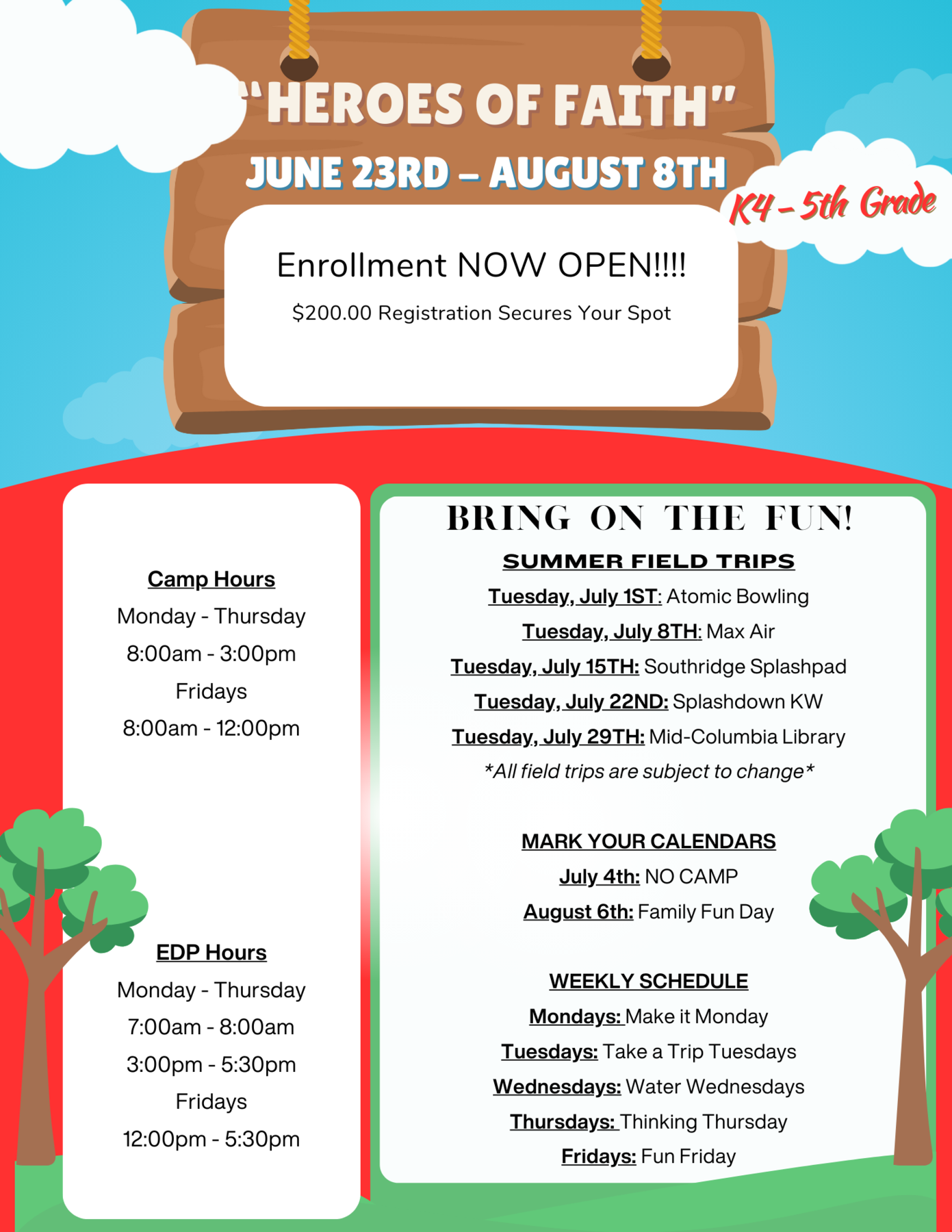 Kingspoint Summer Program Flyer Dates